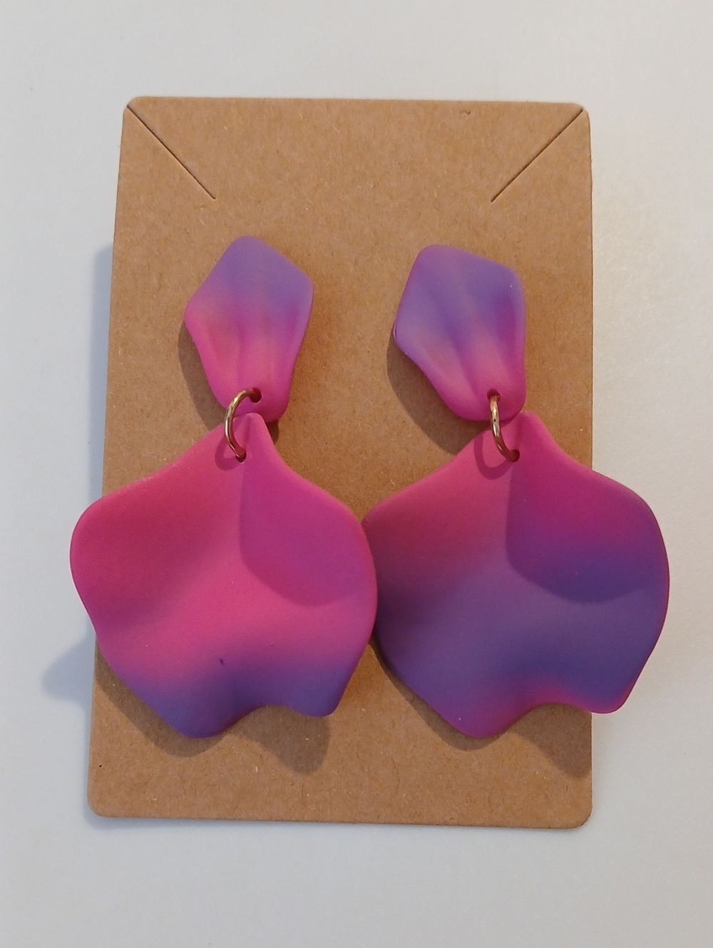 Fashion Jewelry Pink and Purple Gradient Petal Drop Earrings
